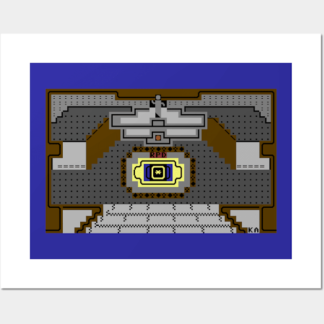 Resident Evil 2 RPD Main Hall - PETSCII (C64) original artwork Wall Art by kadaga